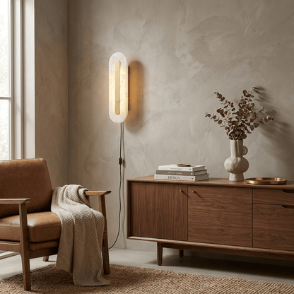 Alabaster Rounded Plug-in Wall Light