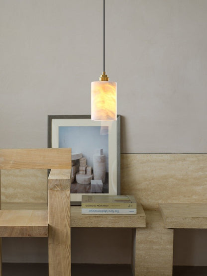 Alabaster Cylinder Cluster Chandelier