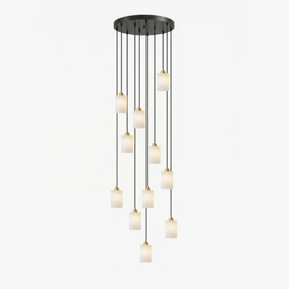 Alabaster Cylinder Cluster Chandelier