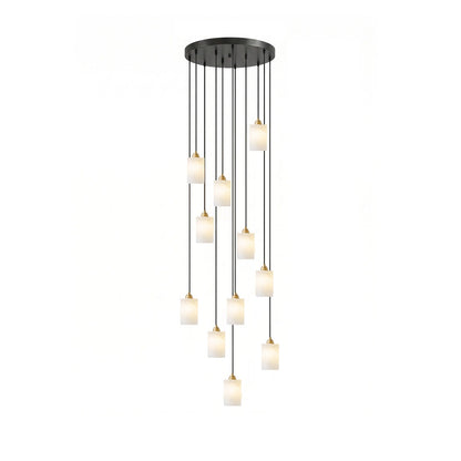 Alabaster Cylinder Cluster Chandelier