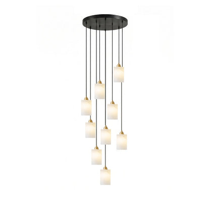 Alabaster Cylinder Cluster Chandelier