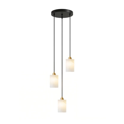 Alabaster Cylinder Cluster Chandelier