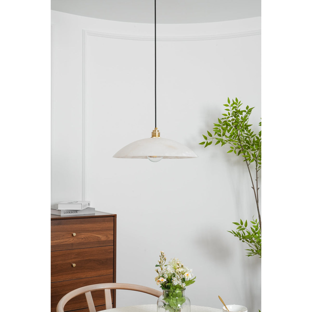 Alabaster Dome Pendant Lamp