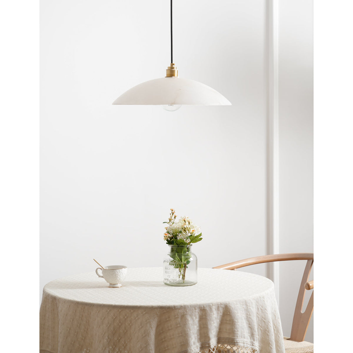 Alabaster Dome Pendant Lamp