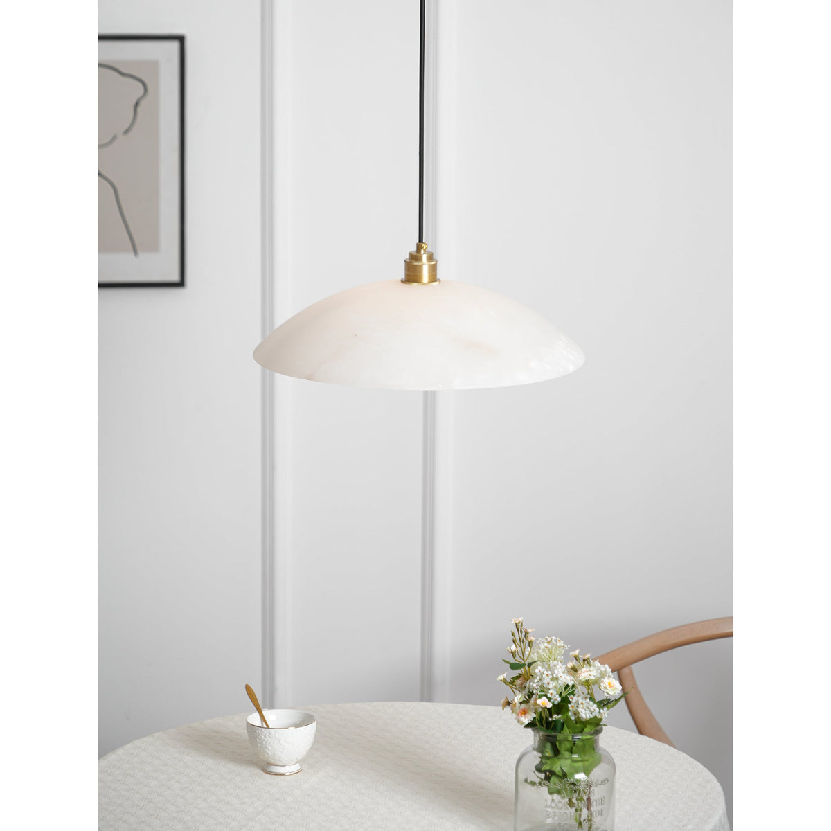 Alabaster Dome Pendant Lamp