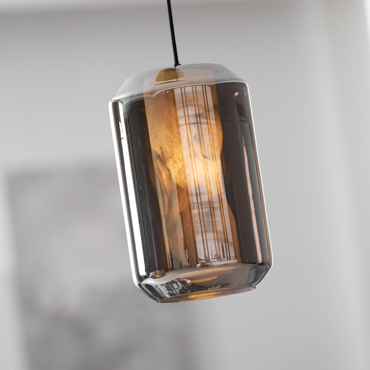 Alabaster Glass Cylinder Pendant Light