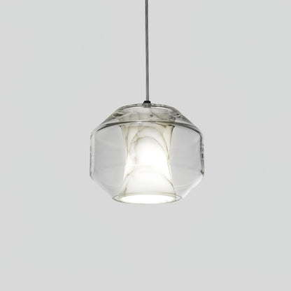 Alabaster Glass Cylinder Pendant Light