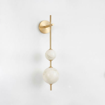 Alabaster Orb Column Wall Sconce