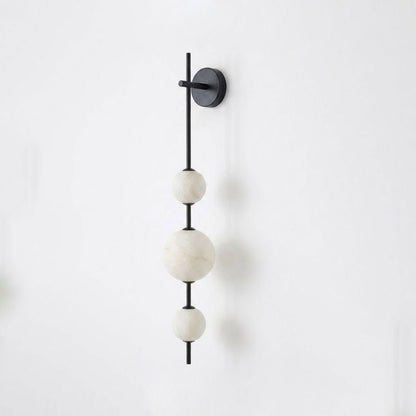 Alabaster Orb Column Wall Sconce