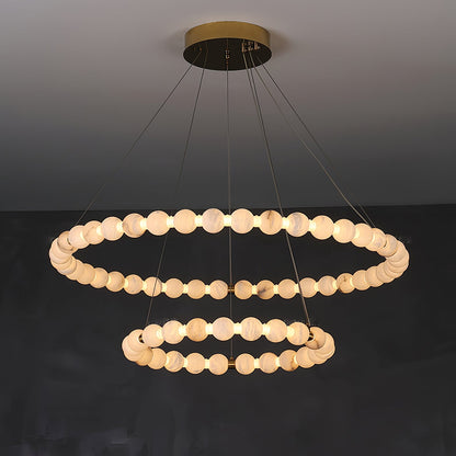 Alabaster Orb Ring Chandelier