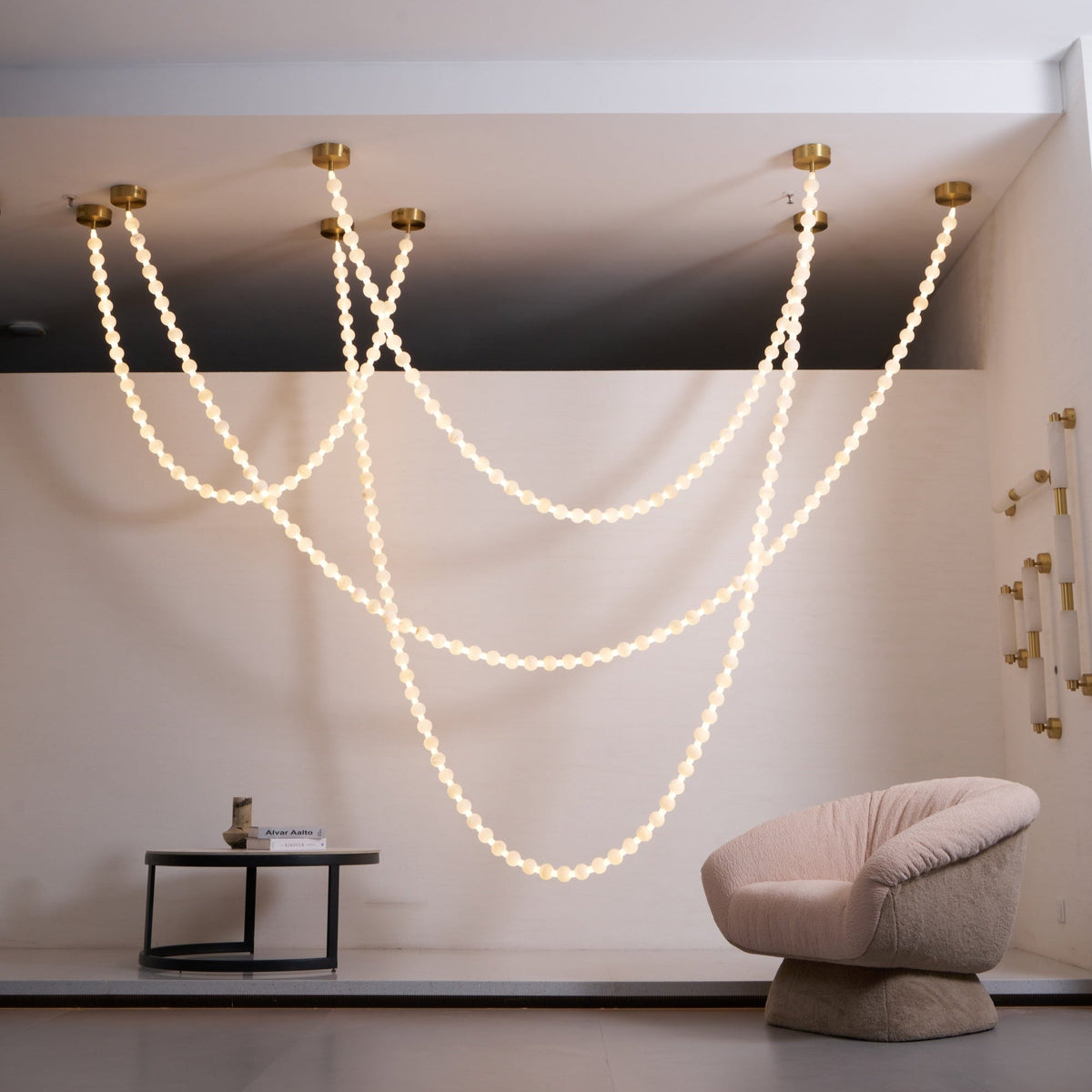 Alabaster Pearl Necklace Chandelier