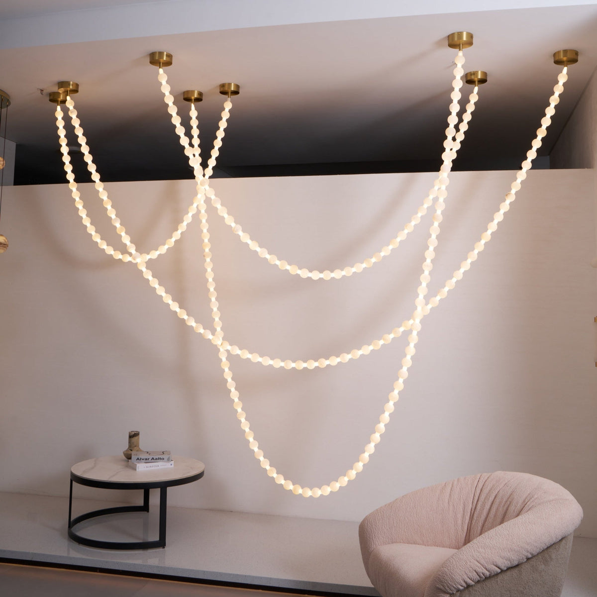 Alabaster Pearl Necklace Chandelier