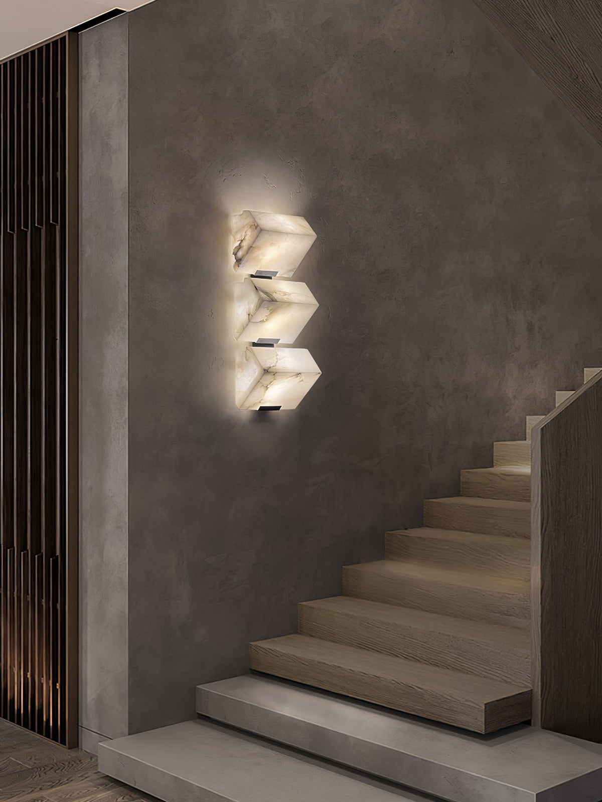 Alabaster Staircase Plug-in Wall Lamp