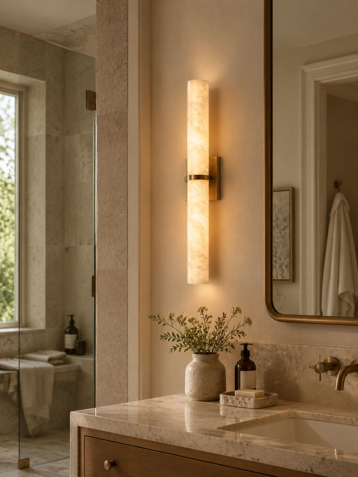 Aluna Alabaster Bar Wall Light