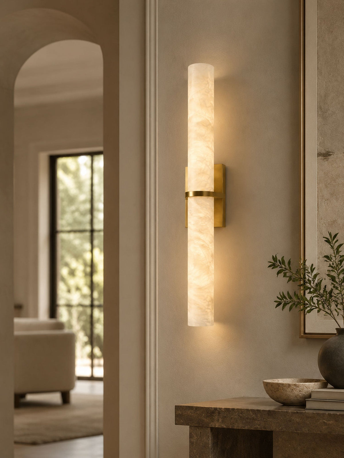 Aluna Alabaster Bar Wall Light