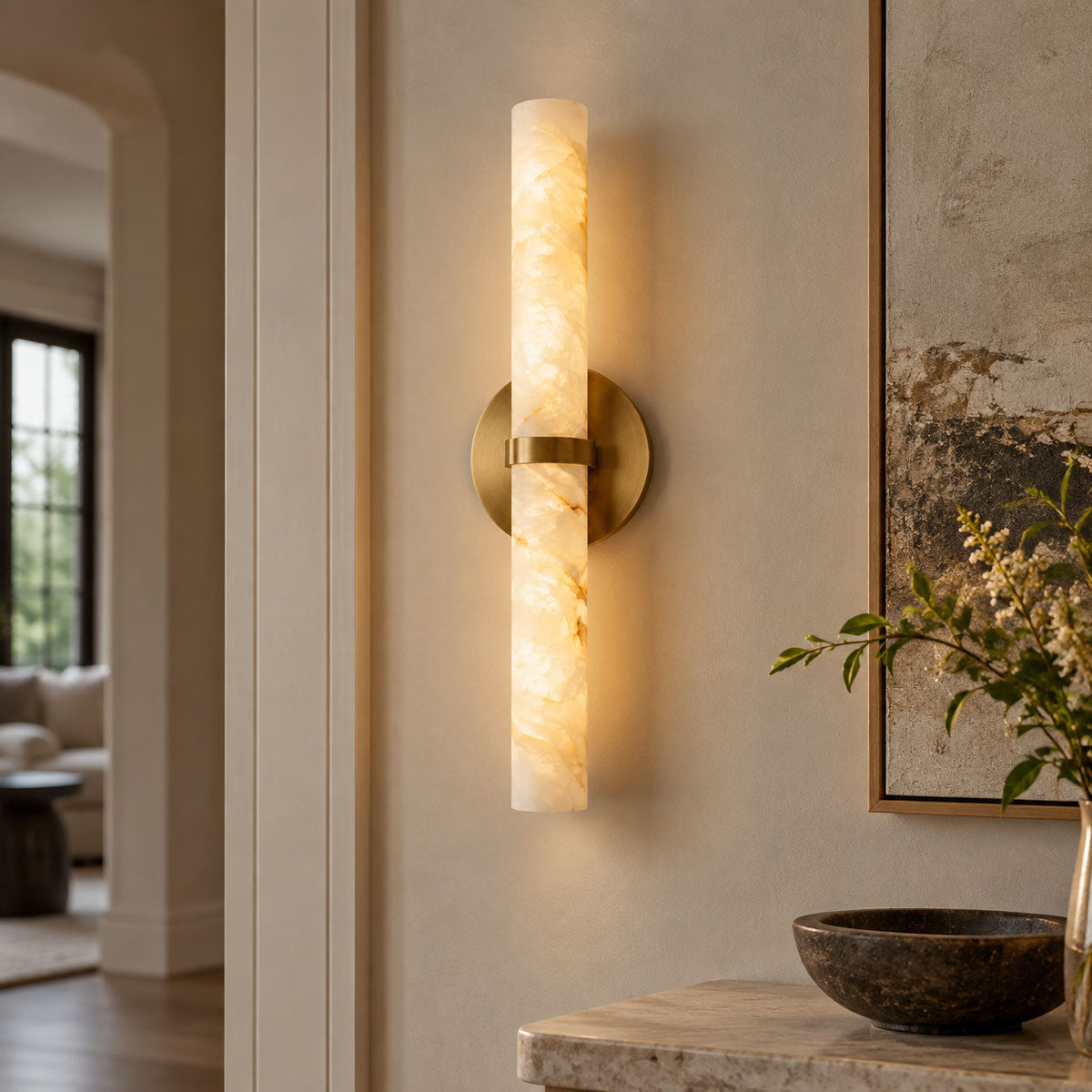 Aluna Alabaster Bar Wall Light