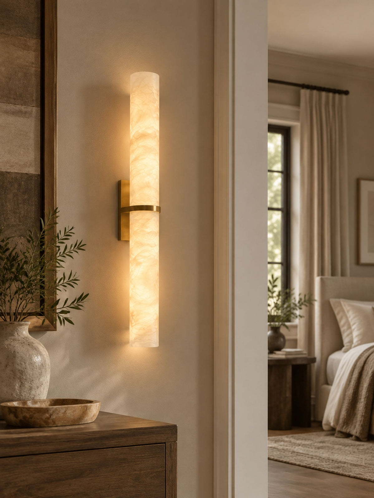 Aluna Alabaster Bar Wall Light