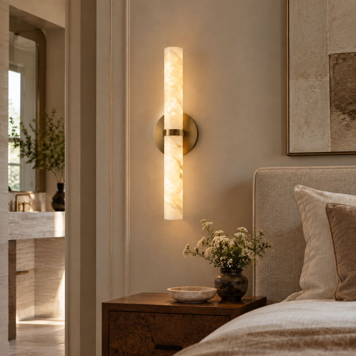 Aluna Alabaster Bar Wall Light