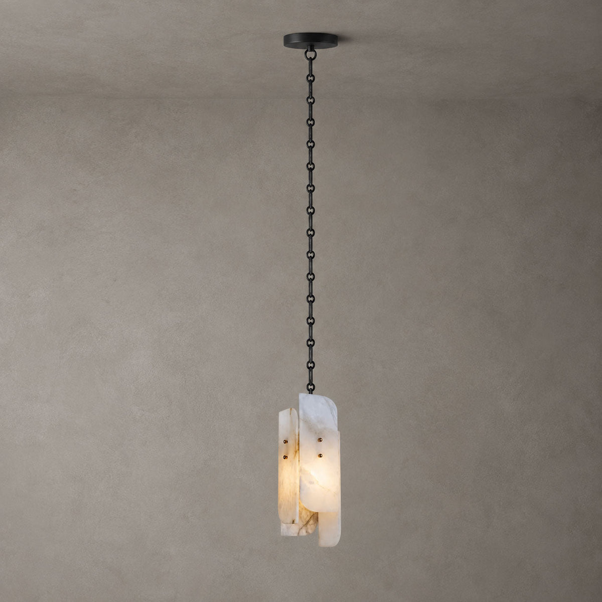 Cascading Chain Cluster Alabaster Chandelier