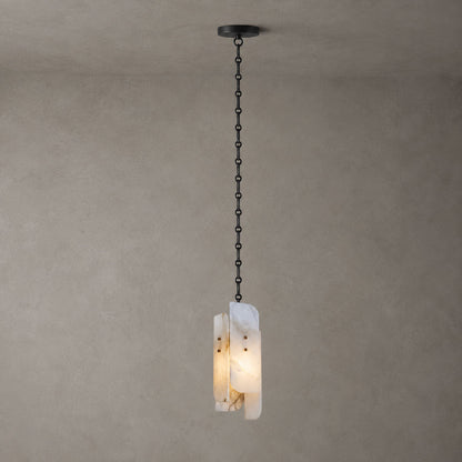 Cascading Chain Cluster Alabaster Chandelier