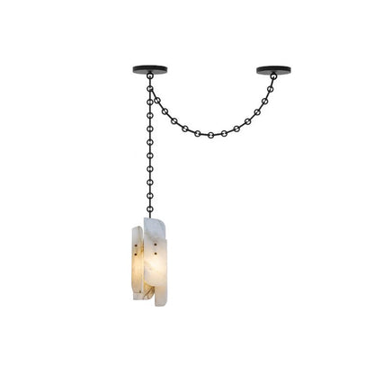 Cascading Chain Cluster Alabaster Chandelier