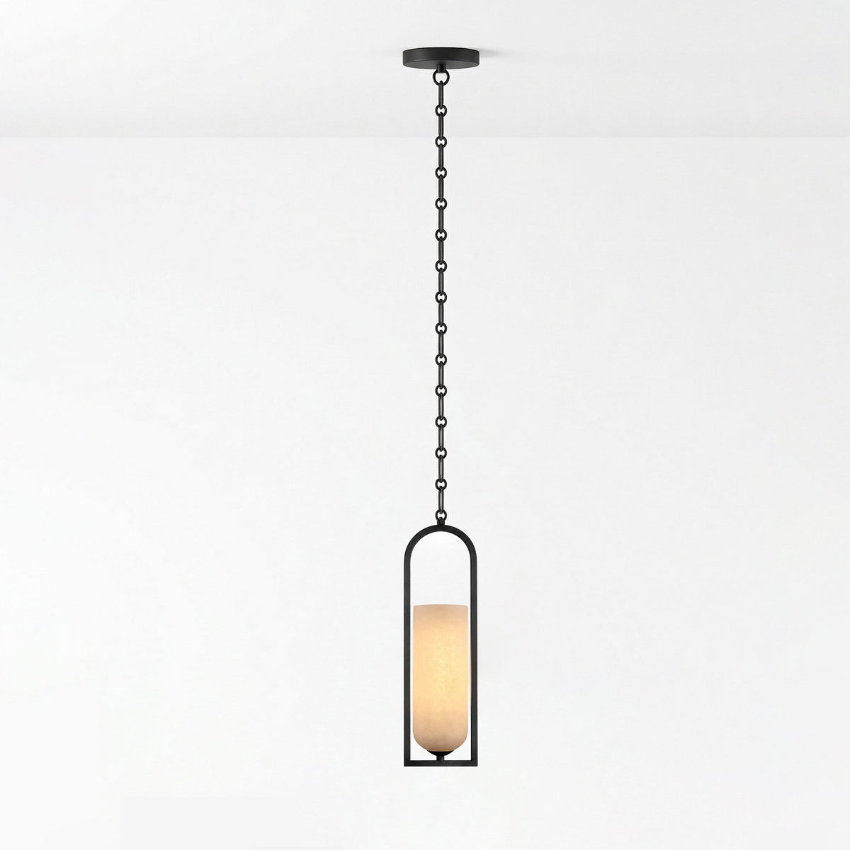 Cascading Chain Lantern Alabaster Chandelier