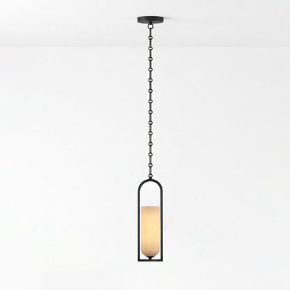 Cascading Chain Lantern Alabaster Chandelier