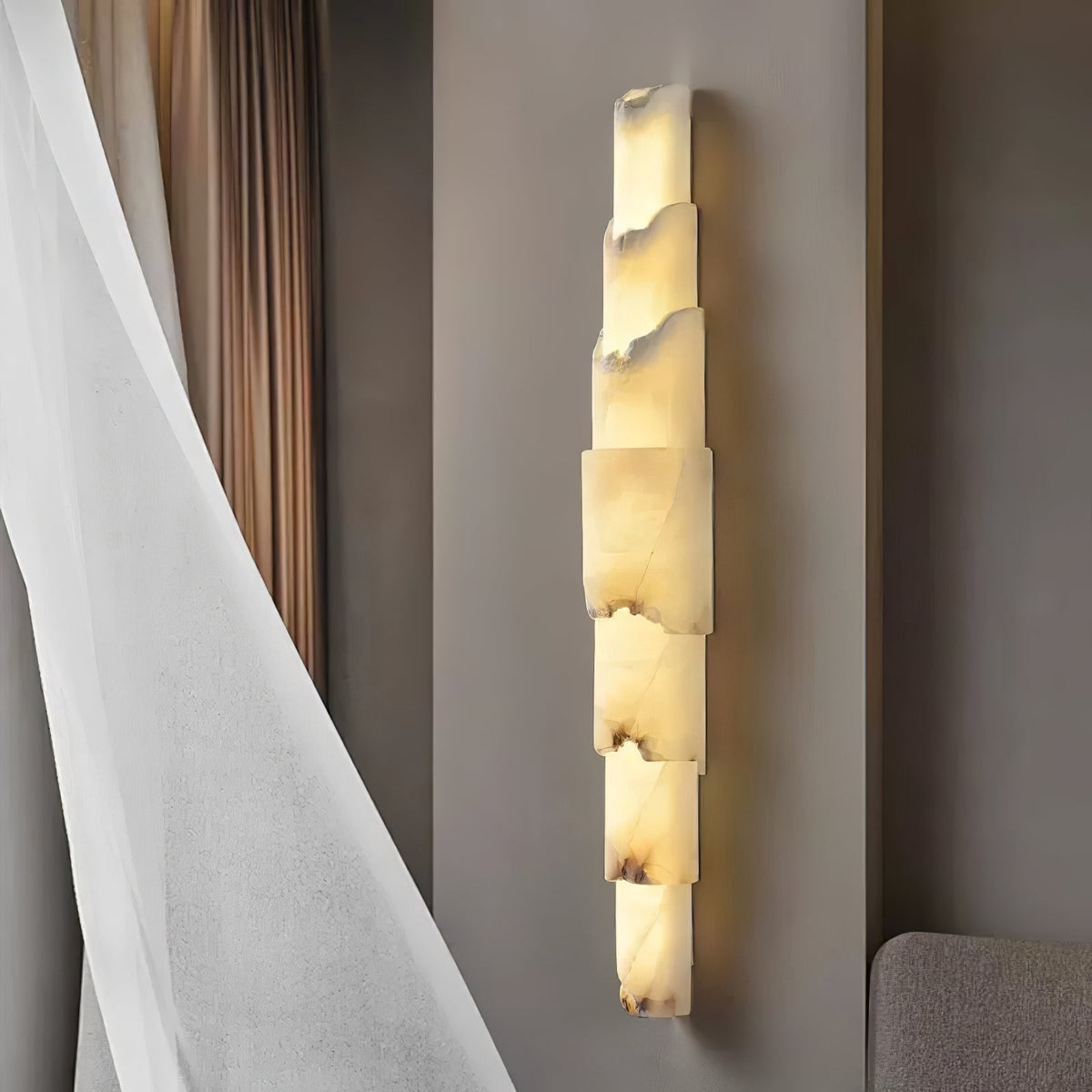 Cascading Alabaster Wall Sconce