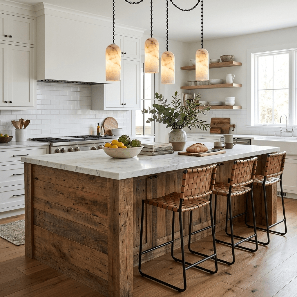Cascading Chain Capsule Alabaster Chandelier