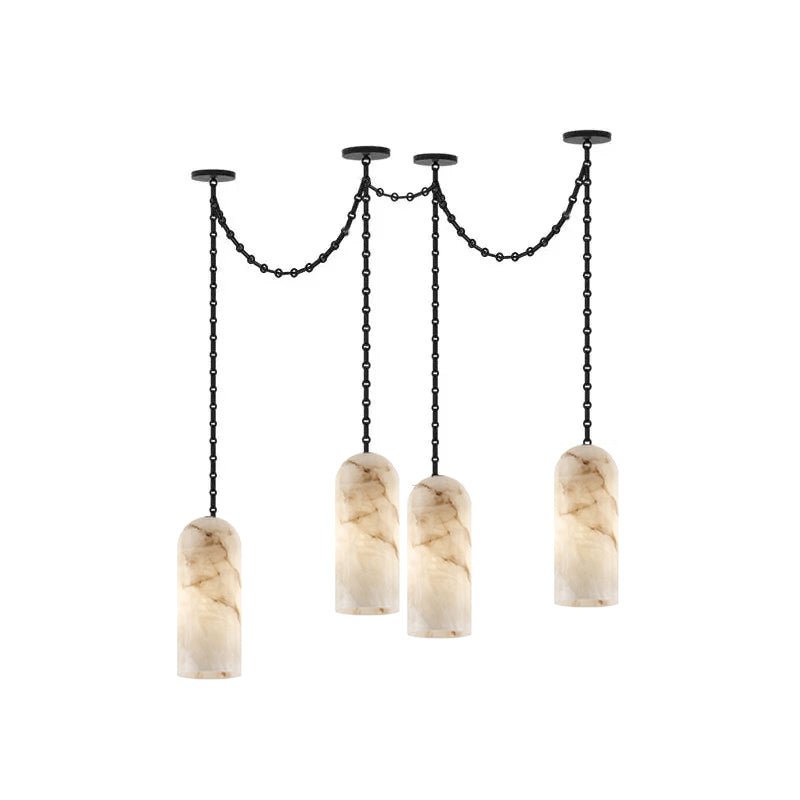 Cascading Chain Capsule Alabaster Chandelier