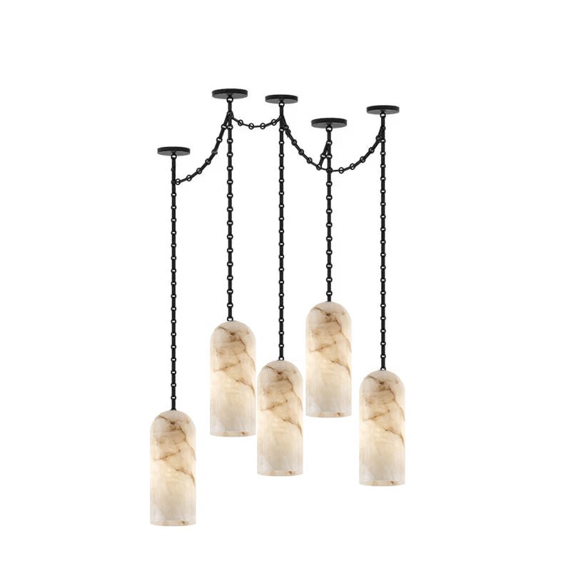 Cascading Chain Capsule Alabaster Chandelier