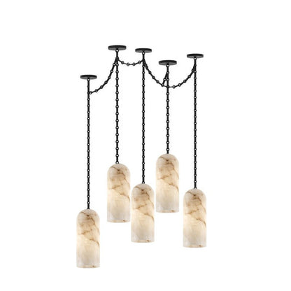 Cascading Chain Capsule Alabaster Chandelier