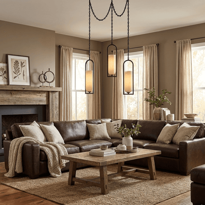 Cascading Chain Lantern Alabaster Chandelier