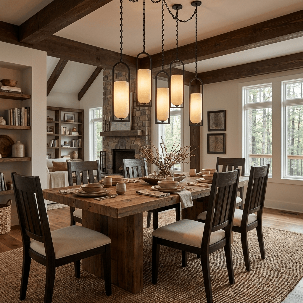 Cascading Chain Lantern Alabaster Chandelier