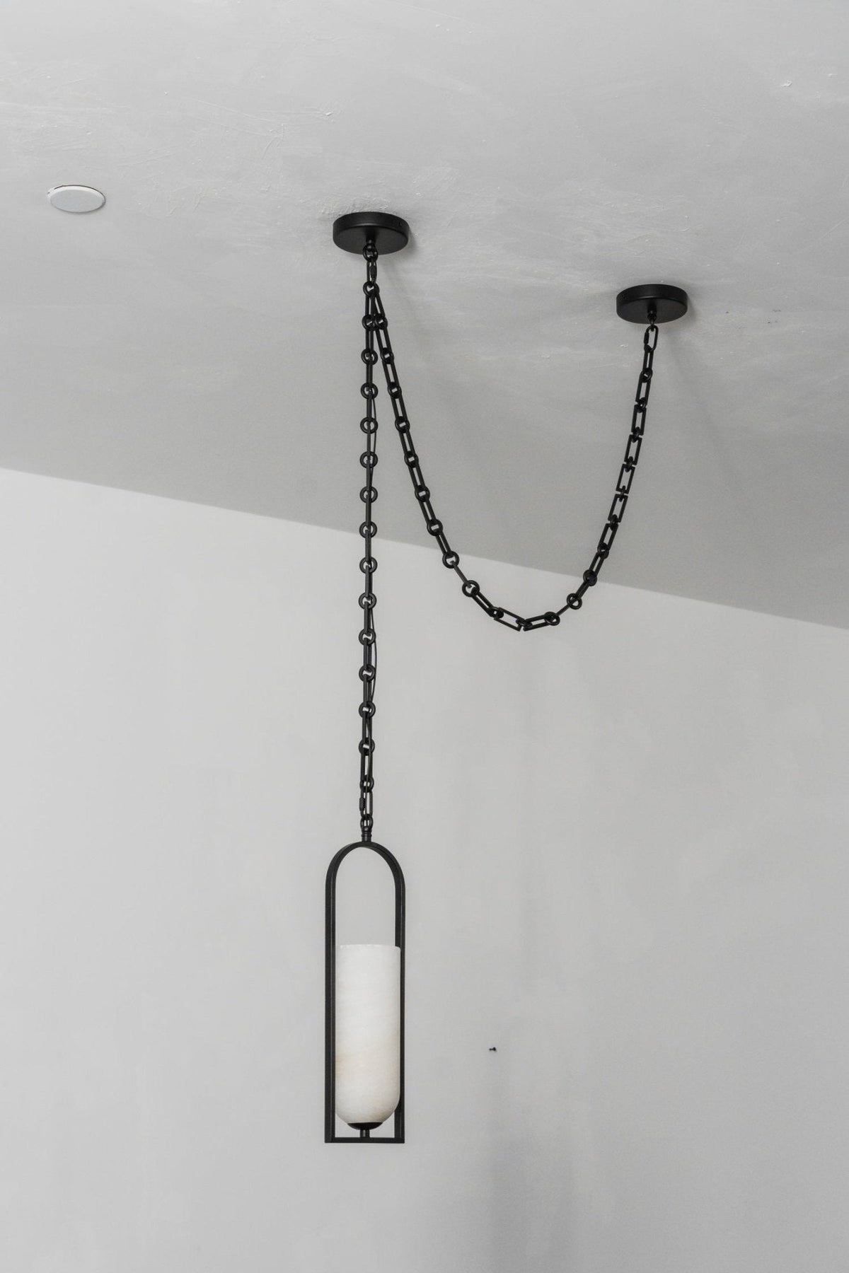 Cascading Chain Lantern Alabaster Chandelier