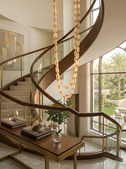 Chain Link Alabaster Chandelier