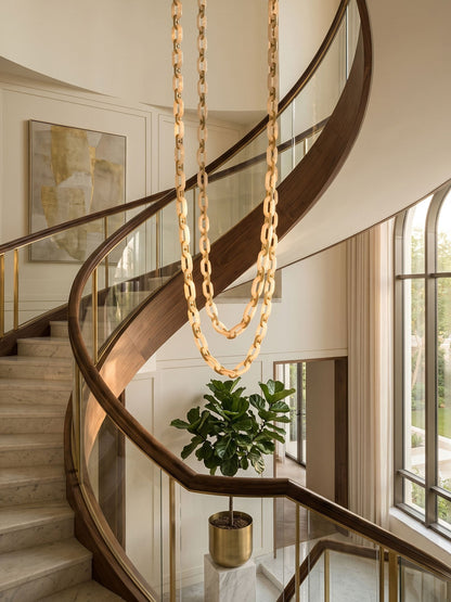 Chain Link Alabaster Chandelier
