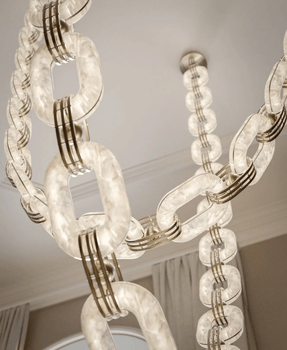 Chain Link Alabaster Chandelier
