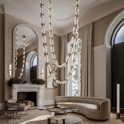Chain Link Alabaster Chandelier