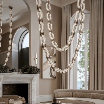 Chain Link Alabaster Chandelier