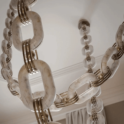 Chain Link Alabaster Chandelier