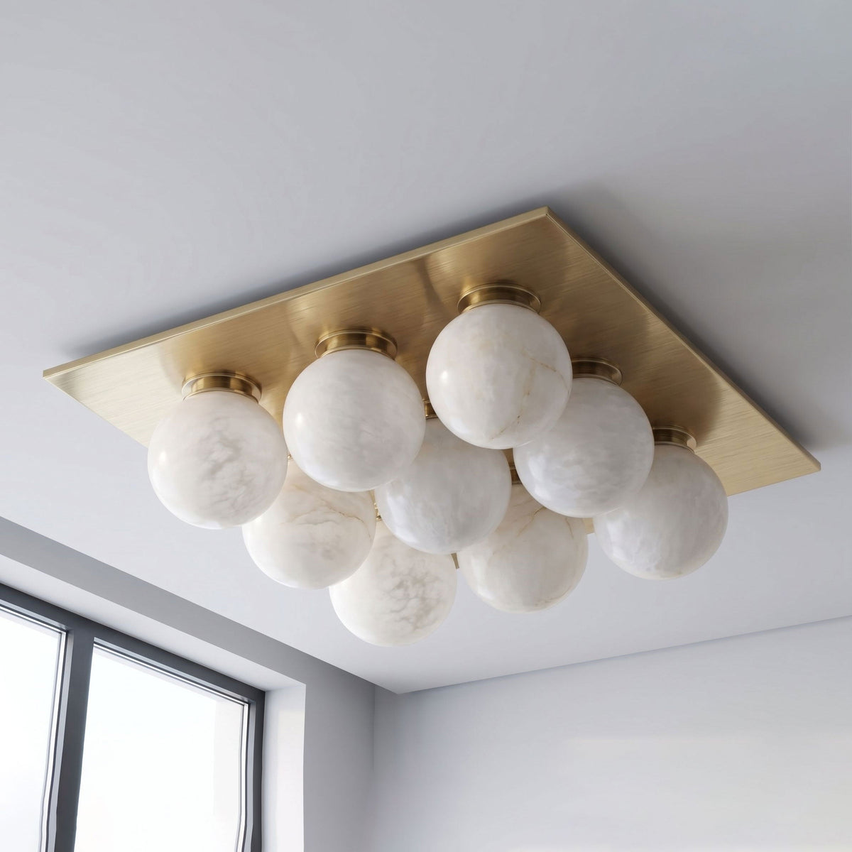 Cobble Alabaster Flush Mount Alabaster Lighting Fixture