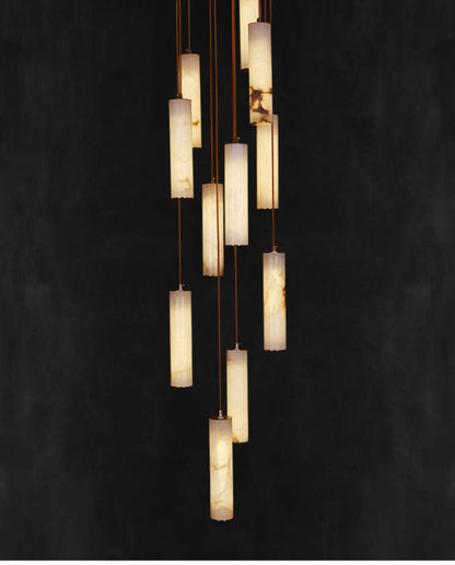 Column Alabaster Staircase Chandelier