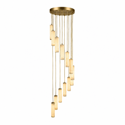 Column Alabaster Staircase Chandelier