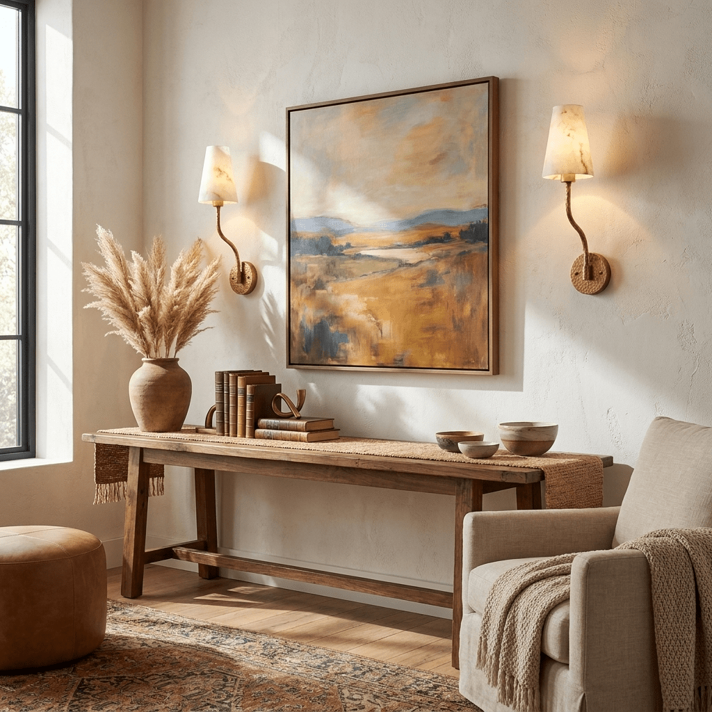 Corwin Hammered Brass Cone Alabaster Sconce