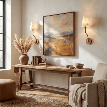 Corwin Hammered Brass Cone Alabaster Sconce