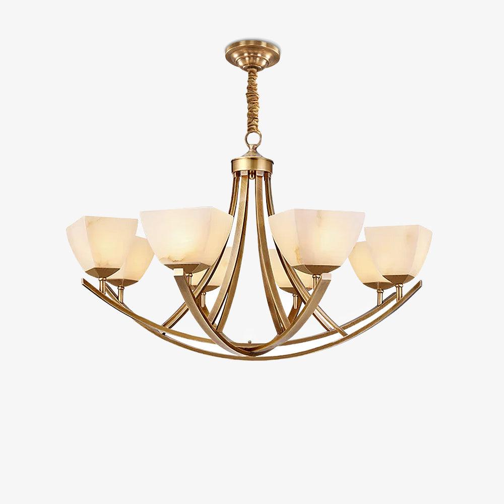 Dover Brass Alabaster Chandelier