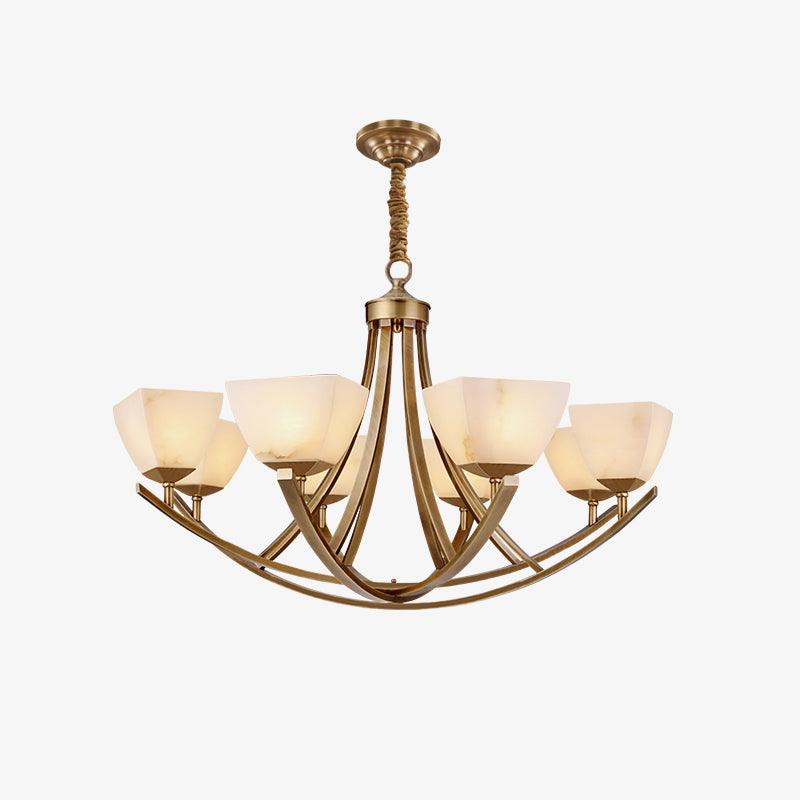Dover Brass Alabaster Chandelier