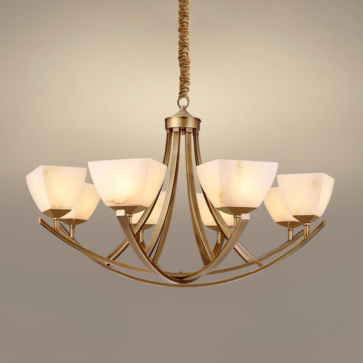Dover Brass Alabaster Chandelier