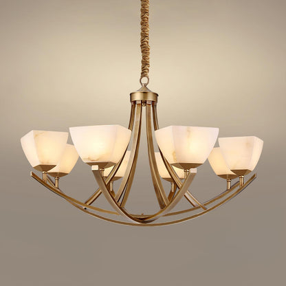 Dover Brass Alabaster Chandelier